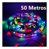 Rollo De Luces Navideñas Festivas PRO  (Multicolor 50 metros )