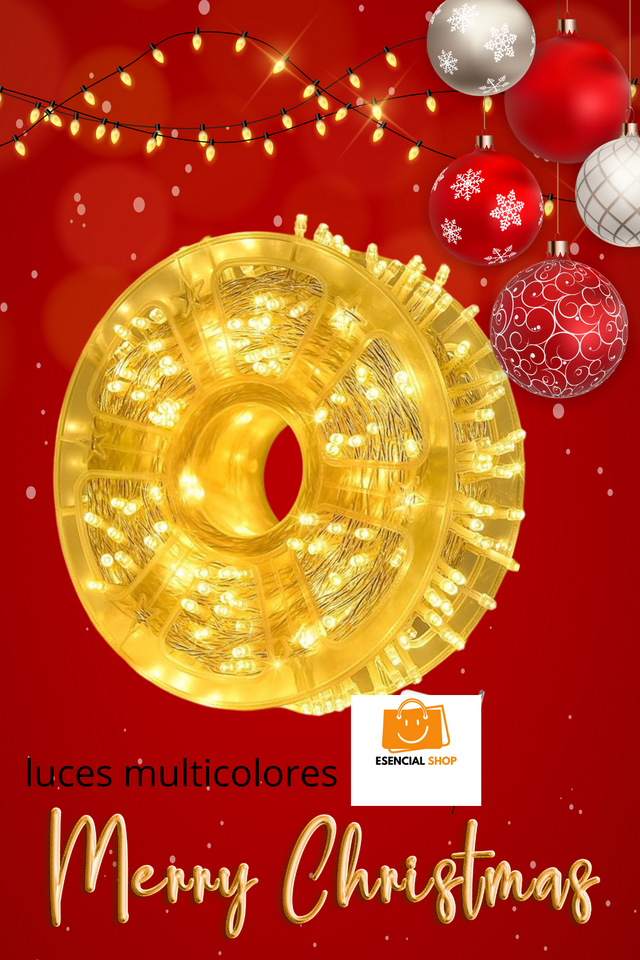 Rollo De Luces Navideñas Festivas PRO  (Multicolor 50 metros )